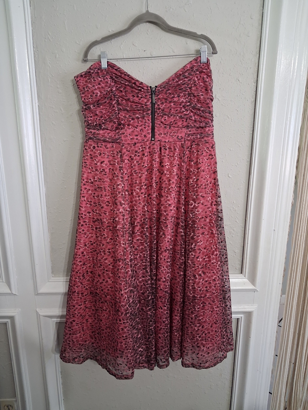 torrid Strapless Pink Leopard-Print A-Line Dress